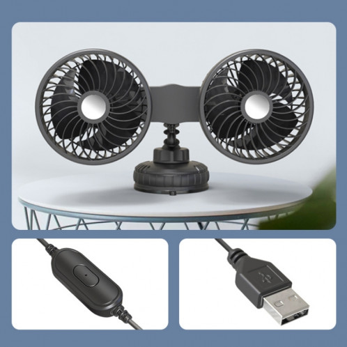 F6026 Ventilateur à double tête monté sur véhicule à grande ventouse, modèle : USB SH80011898-010